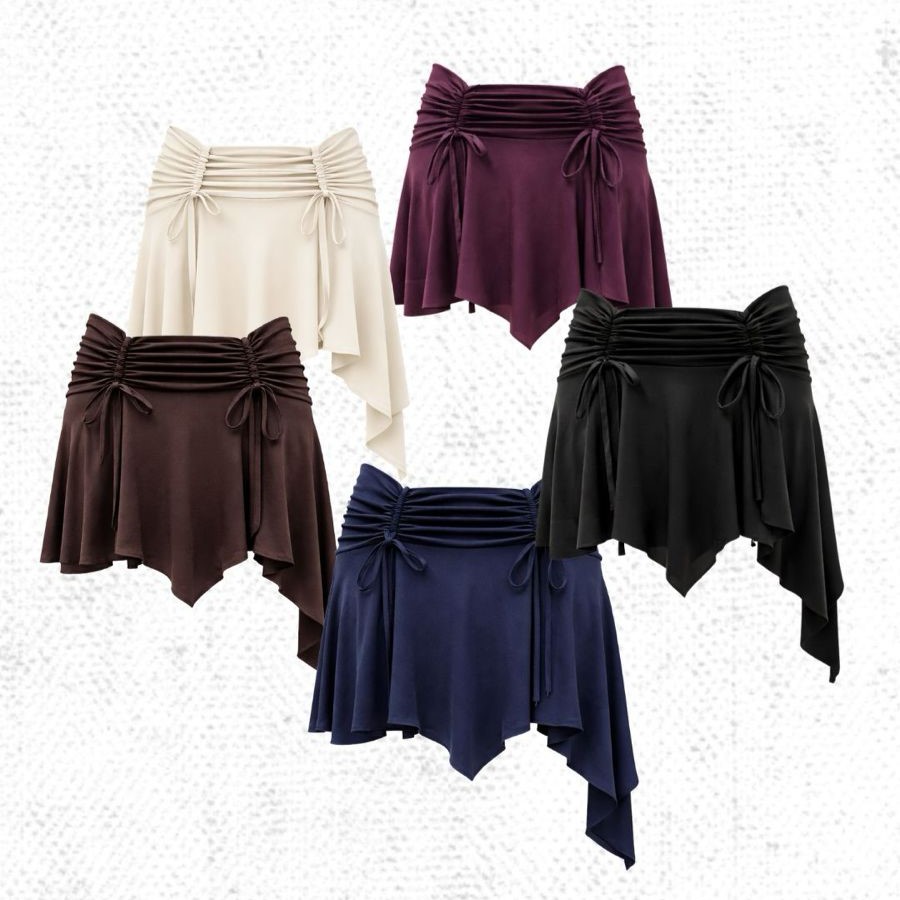 POLLERA MICROF PICOS Y FRUNCE