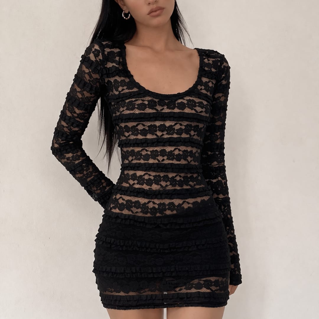 ML VESTIDO ENCAJE VOLADITOS