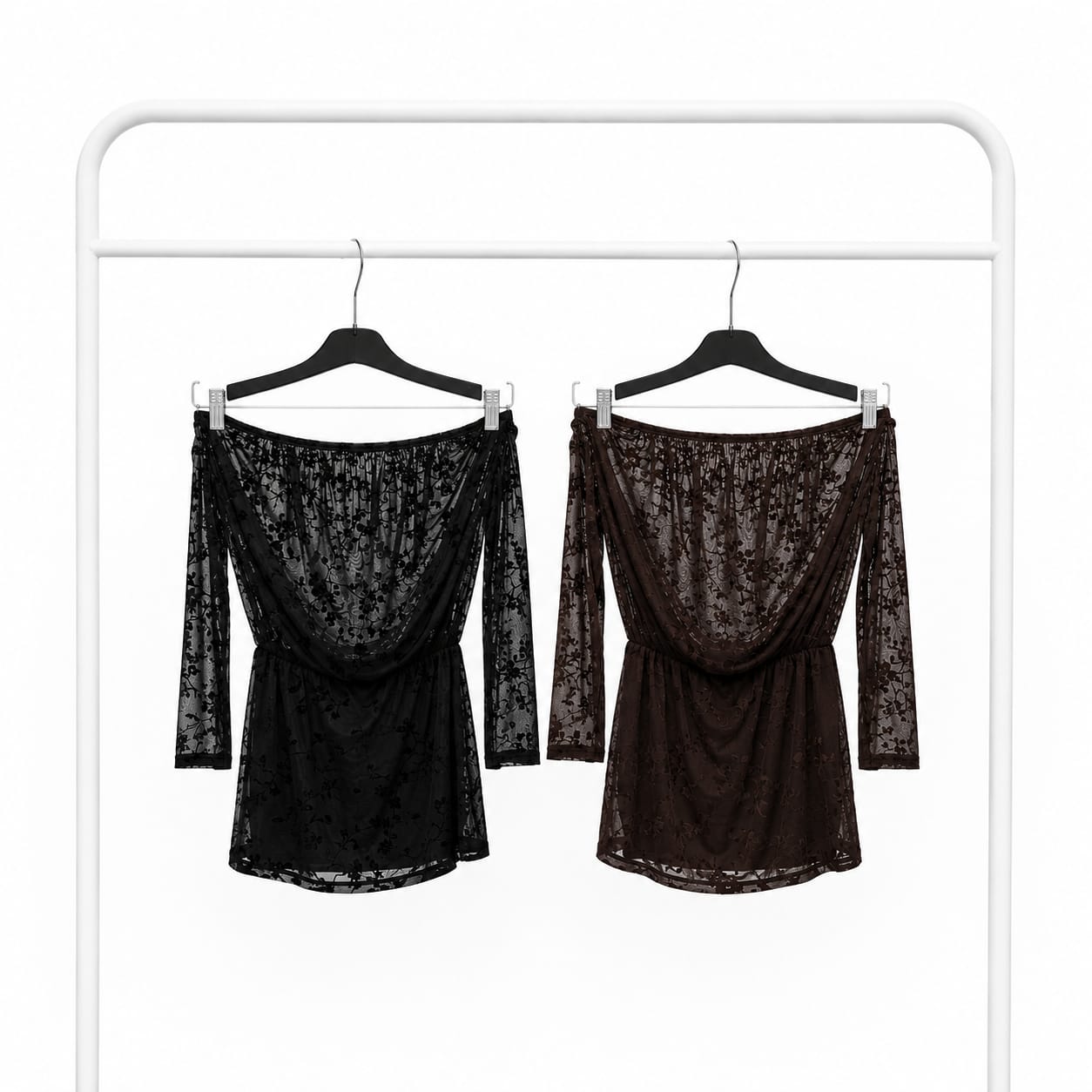 VESTIDO FLOCK MANGAS LARGAS